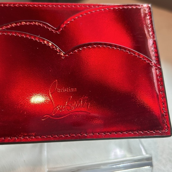 Christian Louboutin Hot Chick Red Patent Leather Card Holder BNWT Authentic - Picture 2 of 6